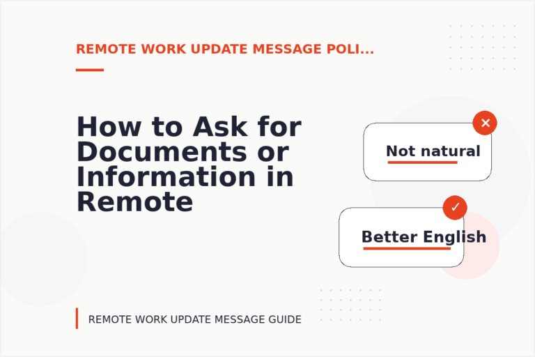 How to Ask for Documents or Information in Remote Work Update Message English How to Ask for Documents or Information in Remote Work Update Message English